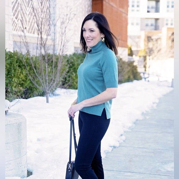 Everlane Merino Wool Short Sleeve Turtleneck Shirt Tee Sweater - Picture 4 of 11